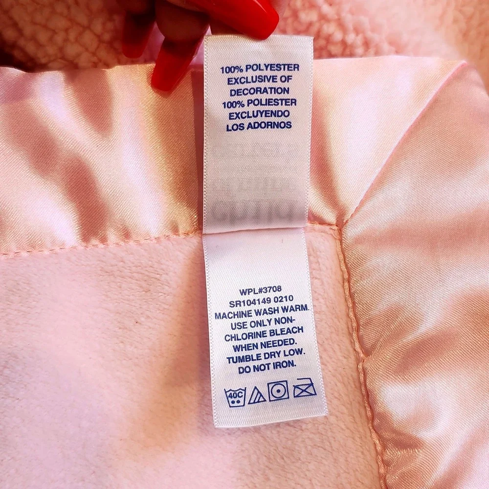 Carters Child of Mine Thank Heaven‎ for Baby Girls Sherpa Pink Satin Blanket